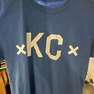 Navy Graphic Tee with 'KC' Print